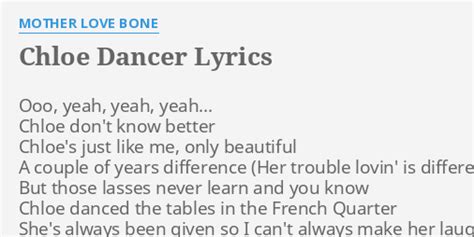 chloe dancer lyrics